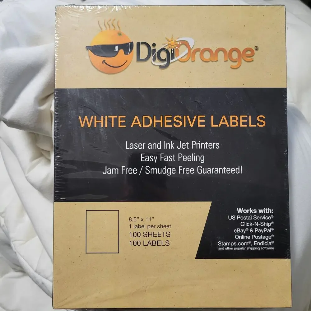 NWT Digiorange White Mailing/Shipping Labels for Laser/Inkjet Printers 8.5